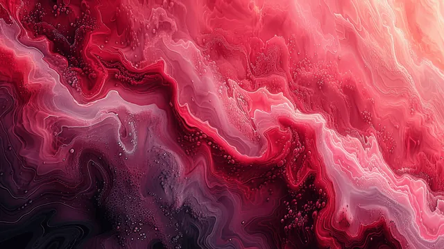 Abstract reproductive health artwork with crimson waves, textured layers, and medical mood lighting