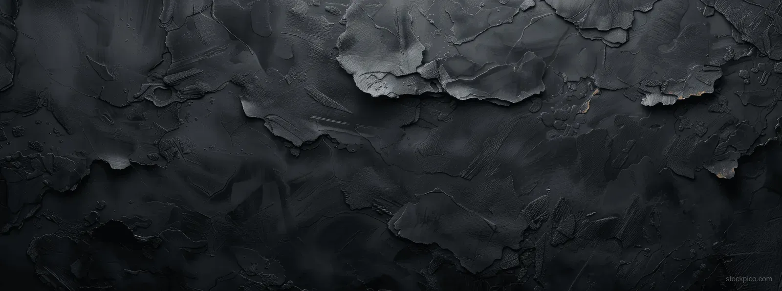 Dark abstract oil painting texture with raised palette-knife ridges across a canvas-like surface.