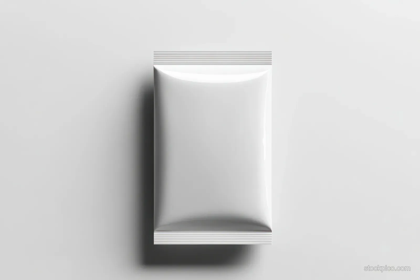 Minimal white protein bar wrapper mockup on a clean light background with a soft shadow.