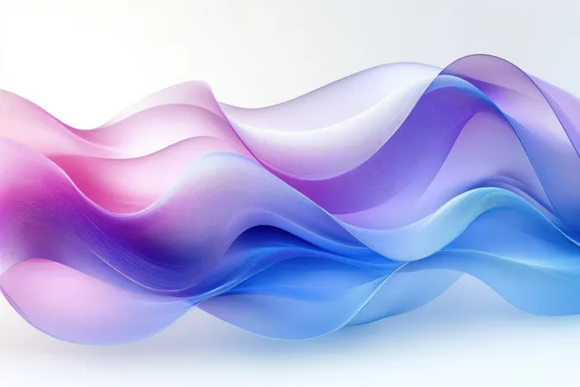 Pastel flowing abstract waves in pink, purple, and blue across a light background
