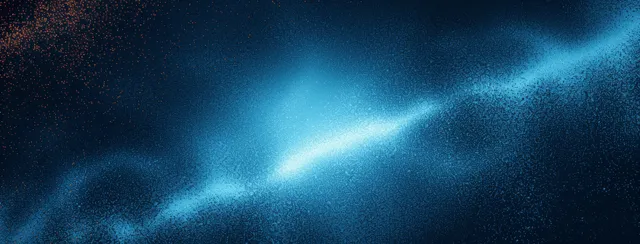 Dark blue gradient background with glowing streaks and a grainy storm-like texture.