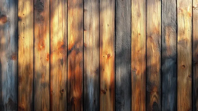 Rustic wooden plank texture background with warm grain and darkened vertical boards