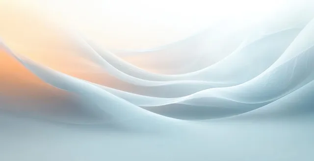 Soft flowing wave lines in airy abstract light background with subtle glow