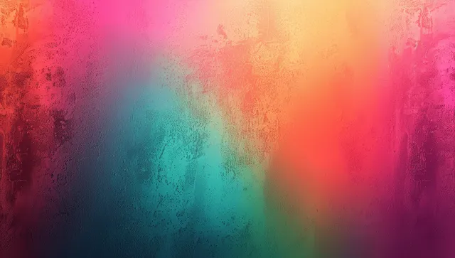 Pink orange blue green purple gradient background with grainy soft glow and blurred shapes