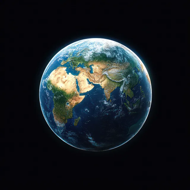 Earth globe 3D render floating in dark space with glowing atmospheric rim
