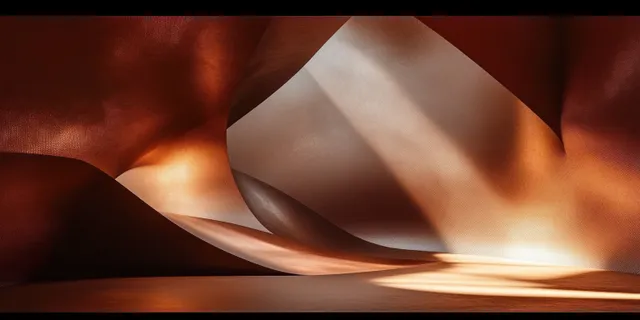 Warm light reveals smooth curved copper interior surfaces with flowing organic shadows and reflections.