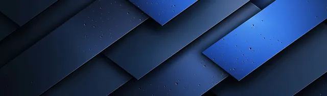 Blue-black layered geometric planes form diagonal ridges with metallic gradient highlights and soft glow.
