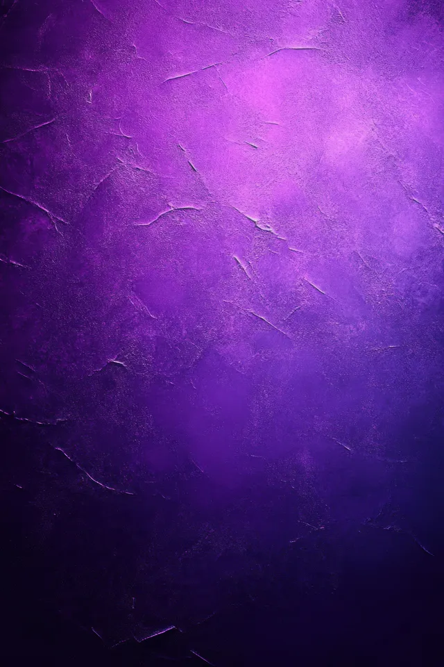Deep purple grunge background showing cracked paint texture with faint scratches and a soft vignette glow.