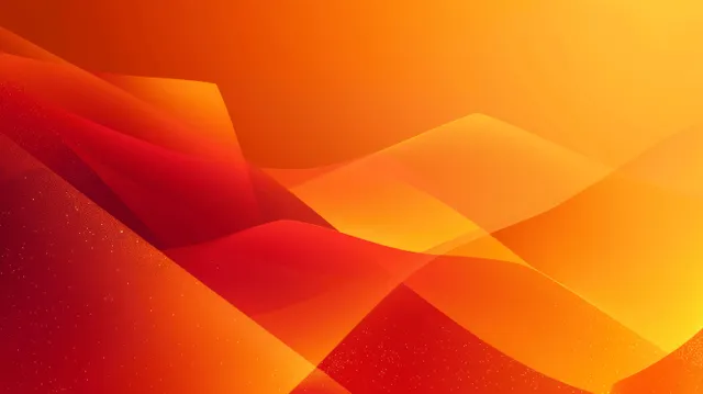 Orange and red geometric gradient background with layered polygons and glowing light