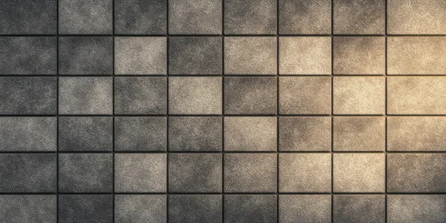 Grid of textured square stone tiles with soft diffused light and subtle shadows