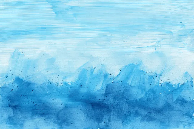 Blue and white watercolor streaks forming a sky-like abstract background with Painted Surface