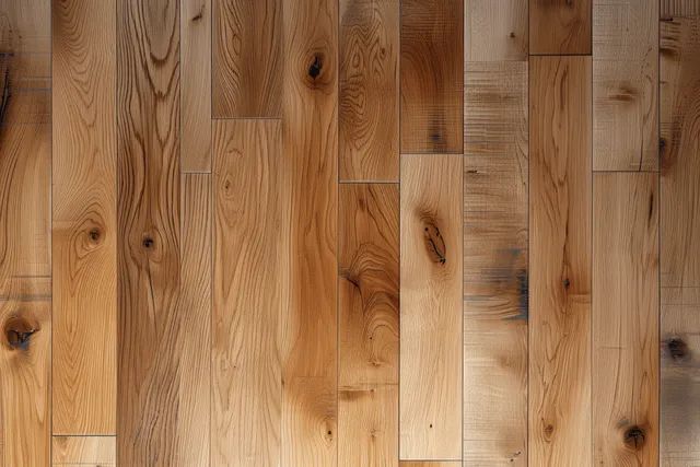 Top view of light wood flooring planks showing grain patterns and small knots.