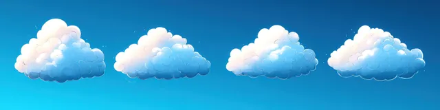 Soft White Clouds Floating Across a Bright Blue Sky Background