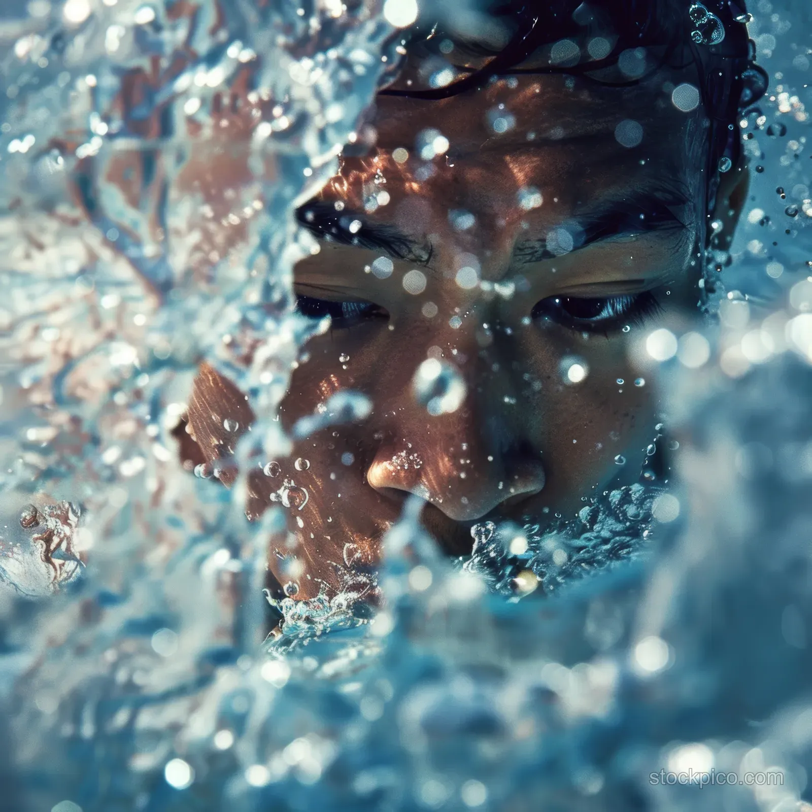 Japanese swimmer dives into a pool during a men’s 4x200m freestyle relay, splashing water droplets mid-action.