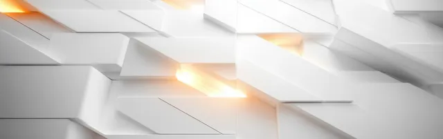 Layered geometric white wall panels with diagonal light streaks and soft shadows