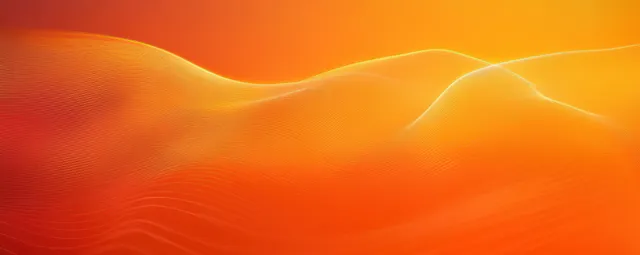 Glowing orange and yellow wavy lines flowing across a soft gradient texture background