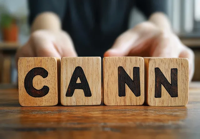 Hands flip wooden blocks spelling CHANGE into CHANCE on a desk
