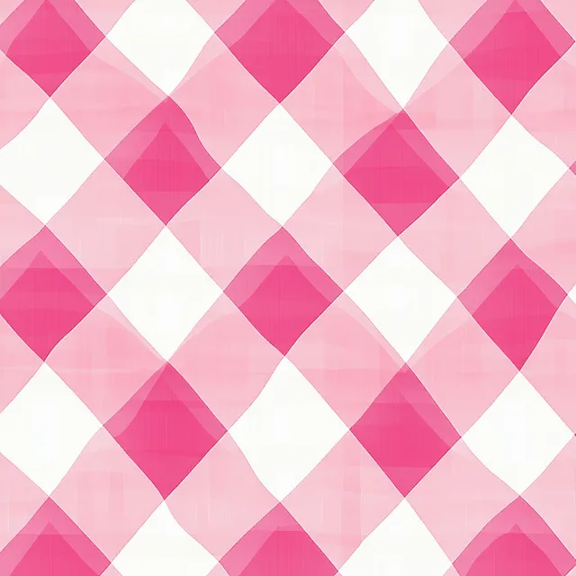 Repeating pink and white diamond pattern with watercolor texture on seamless background