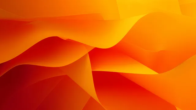 Orange abstract background with flowing geometric layers and gradients