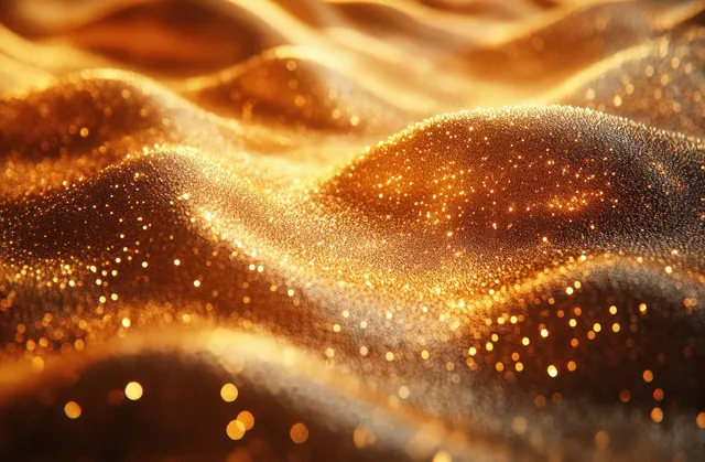 Abstract gold textured surface with flowing lines and sparkling dust patterns with Warm Color Themes
