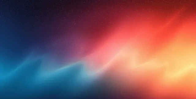 Teal to orange abstract gradient with grainy dark-blue blur texture background with Warm Cool Contrast