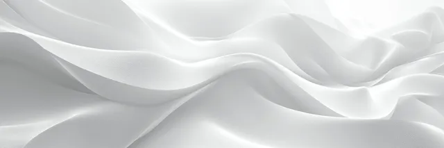 3D white wavy ribbon background with soft highlights and subtle shadowed folds