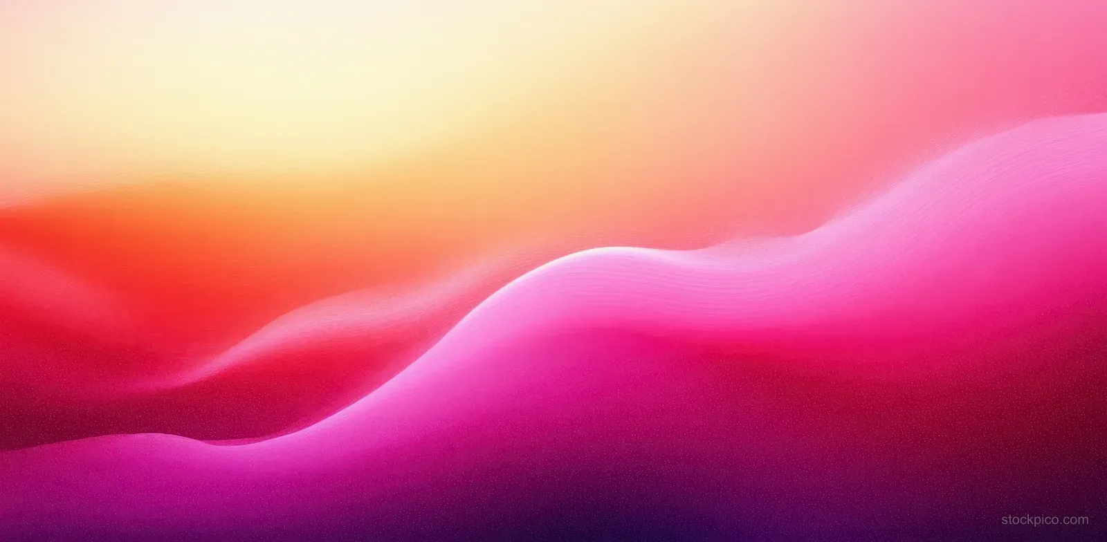 Pink and red gradient wave-like forms with warm orange light glow over a faint textured background.