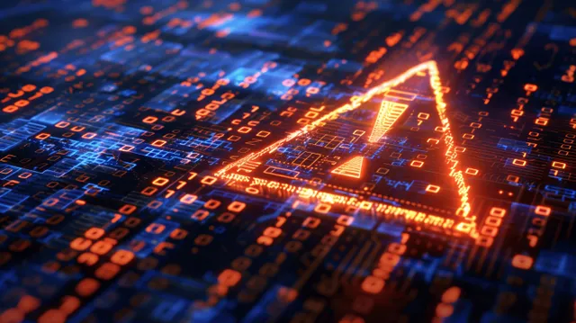 Dramatic 3D scene depicting a malware alarm and system breach warning, highlighting cyber threat and data protection concerns.