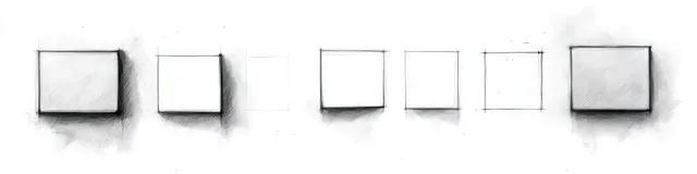 Hand-drawn square frames doodle set on white background with black ink imperfections