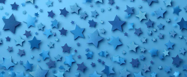 Embossed navy and light-blue stars scattered across a light-blue patriotic background