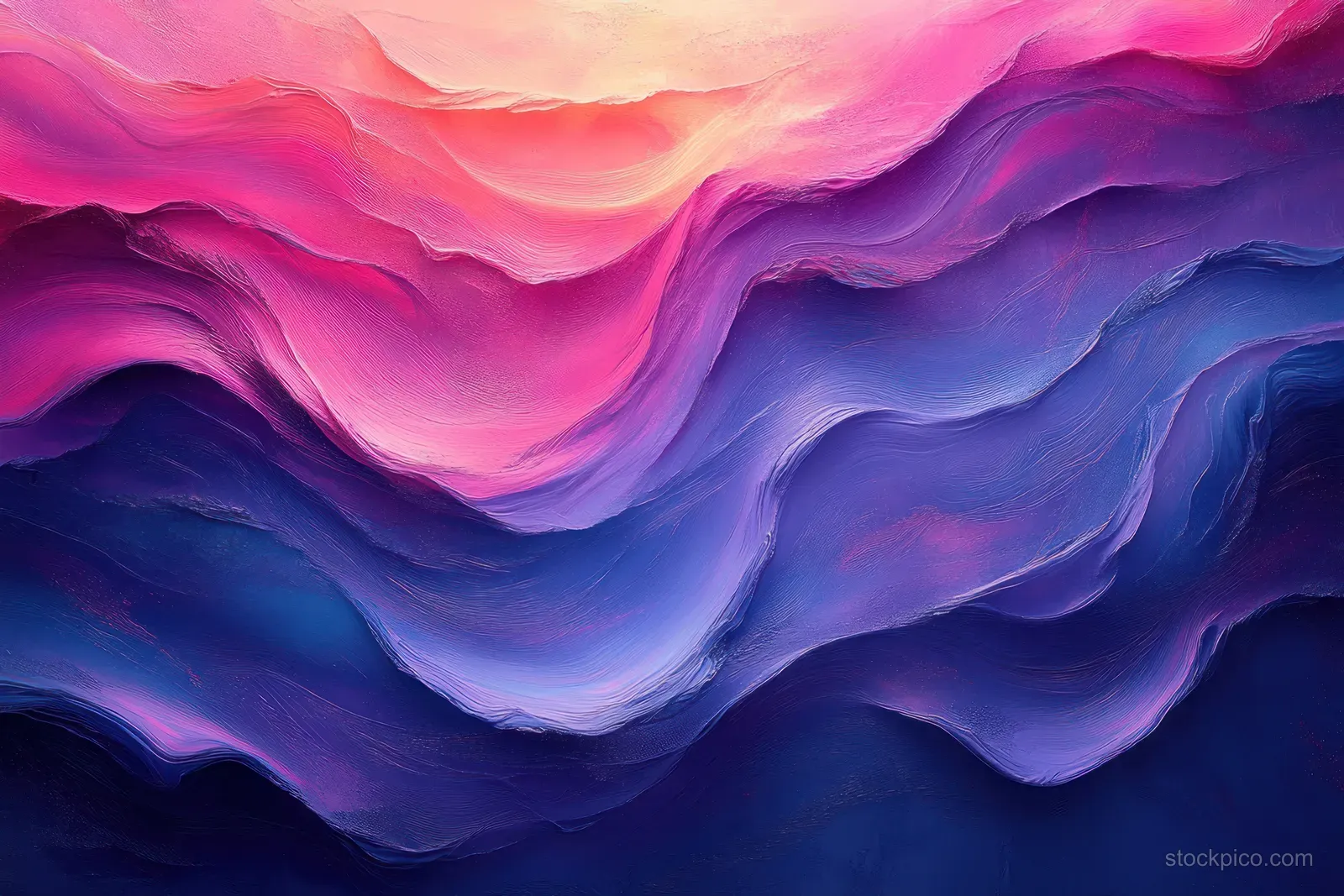 Layered neon pink and indigo wave gradients with smooth holographic glow and subtle film grain.