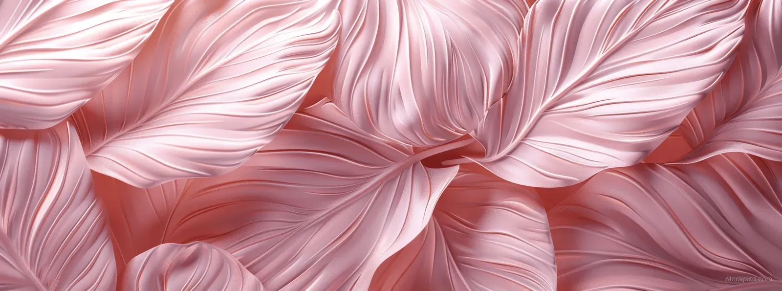 Elegant pink monstera leaf abstract background with soft wavy texture and layered botanical forms for a romantic tropical feel.