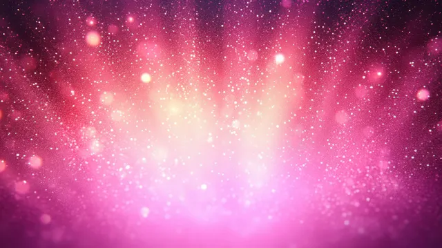 Pink and purple glowing particles and bokeh-like light bursts form a dreamy abstract lightscape.