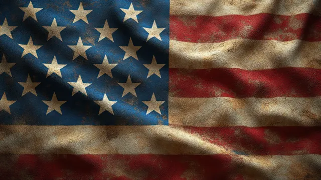 Waving American flag with stars and red and white stripes filling the frame.