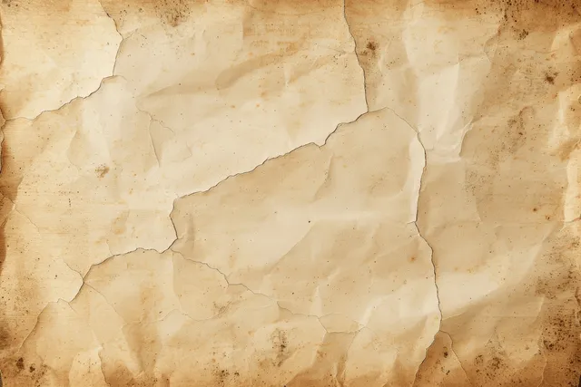 Aged beige parchment paper texture over weathered concrete wall cracks