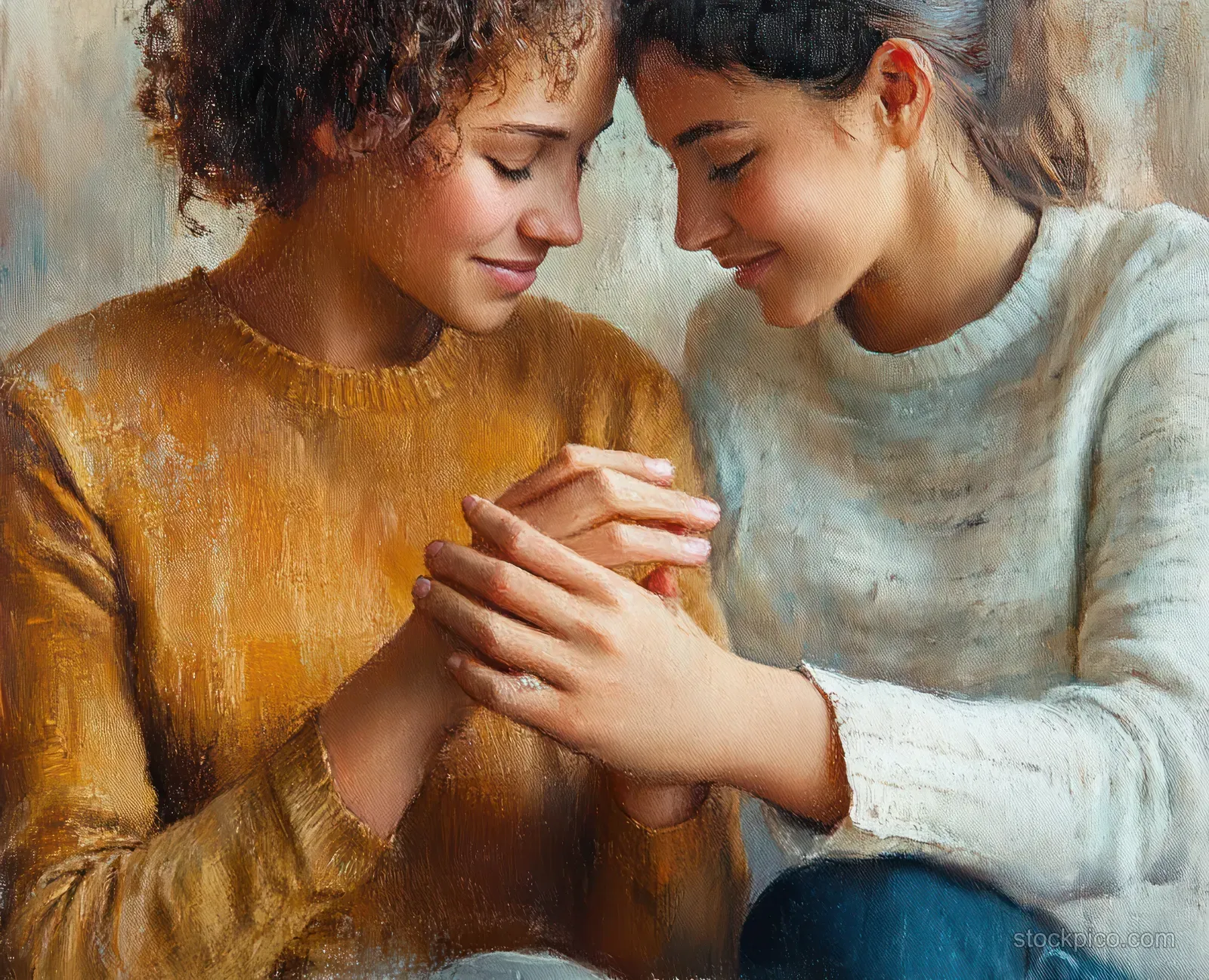 A mother hugs her daughter during a calm morning at home, with warm light and school prep mood.