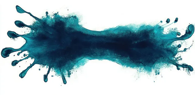 Deep blue ink splash spreading horizontally on white background