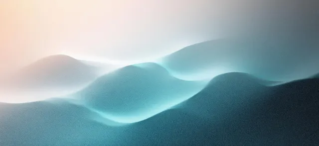 Silver teal gradient waves with soft haze, minimal abstract background and ambient glow