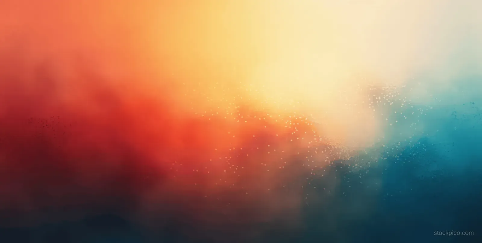 Abstract teal, orange, and dark gradient background with a grainy blurred glow.