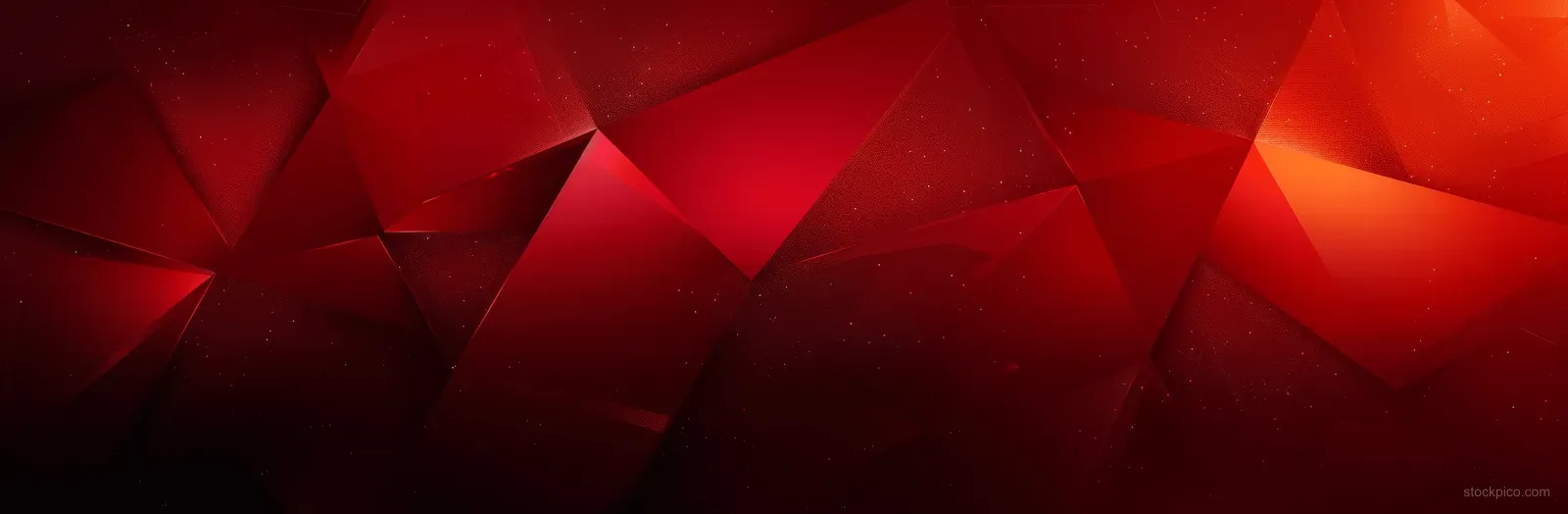 Dark red polygonal triangles create a faceted gradient background in a wide banner.