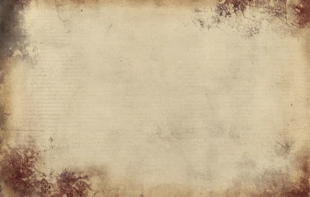Vintage parchment paper background with faded stains and rough 19th-century wear