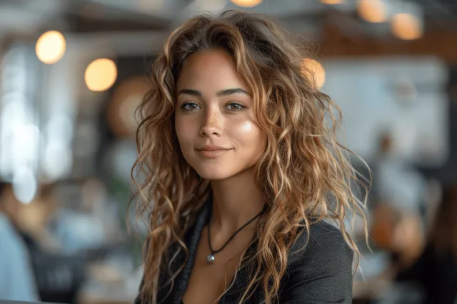 Smiling diverse businesswoman meeting colleagues with laptop in bright office boardroom