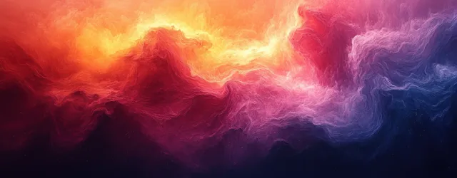 Warm and cool gradient cloudscape abstract background with grainy glowing texture