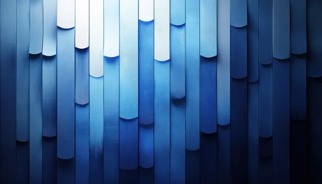 Minimal vertical striped abstract background with reeded glass effect in soft blue gradient