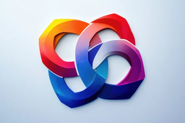 Winter Olympics 2025 themed logo with layered ribbon rings on cool Beijing background