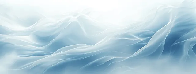 A blue abstract wave gradient background with soft light haze and flowing ribbon-like curves.