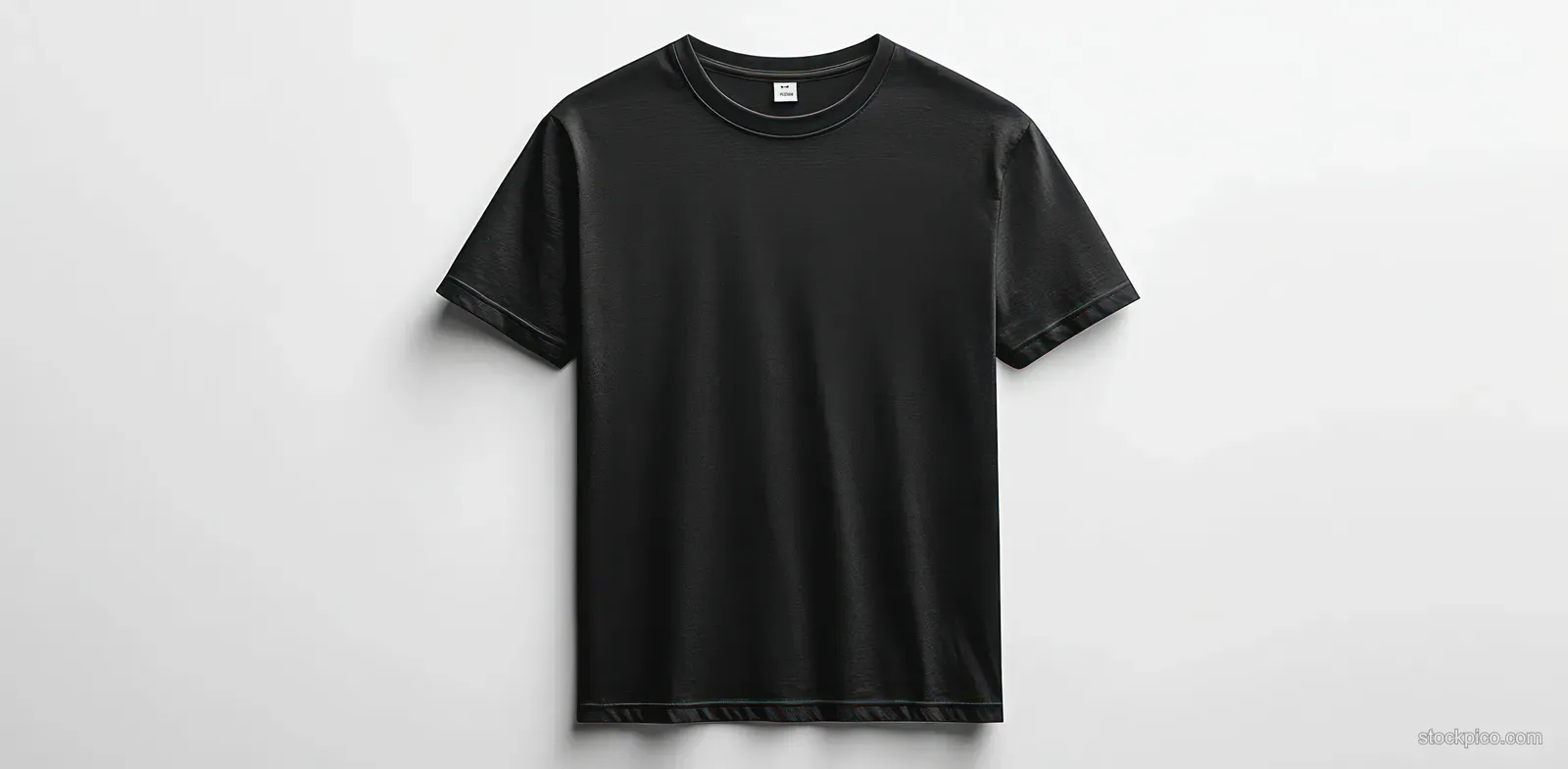Black raglan short-sleeve T-shirt isolated on a clean white studio background showing fabric texture and seams.