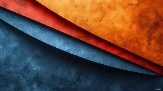 Orange and navy blue diagonal geometric stripes over a textured, grunge-like background with visible depth.