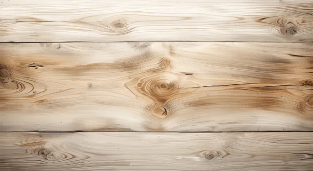 Top-view rustic beige wooden plank table surface with visible grain knots and seams
