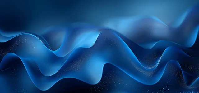 Layered blue waves glow softly across a smooth abstract background with flowing light ripples.
